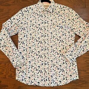 Ted Baker Men’s Long Sleeve Button Down Shirt Floral  Print Size Medium (Ted 3)